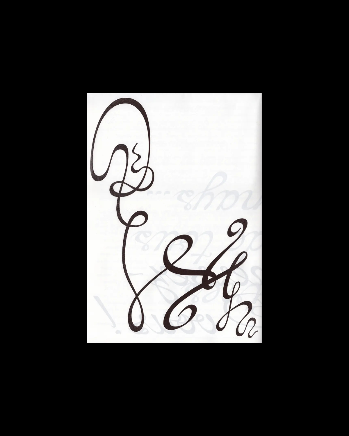 An Interlope specimen cover showing a decorative ornament from the typeface in black on a white background.